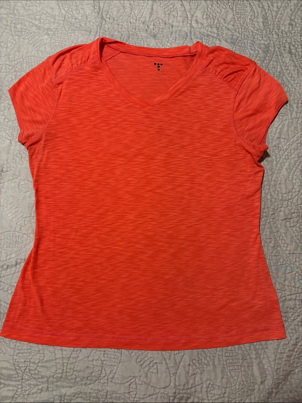 Title Nine V-Neck Cap-Sleeve Top - Orange, sz L